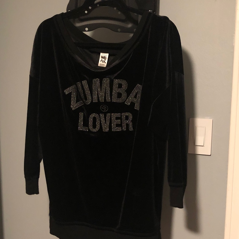 Zumba Fitness Black Off-the-Shoulder Sweater